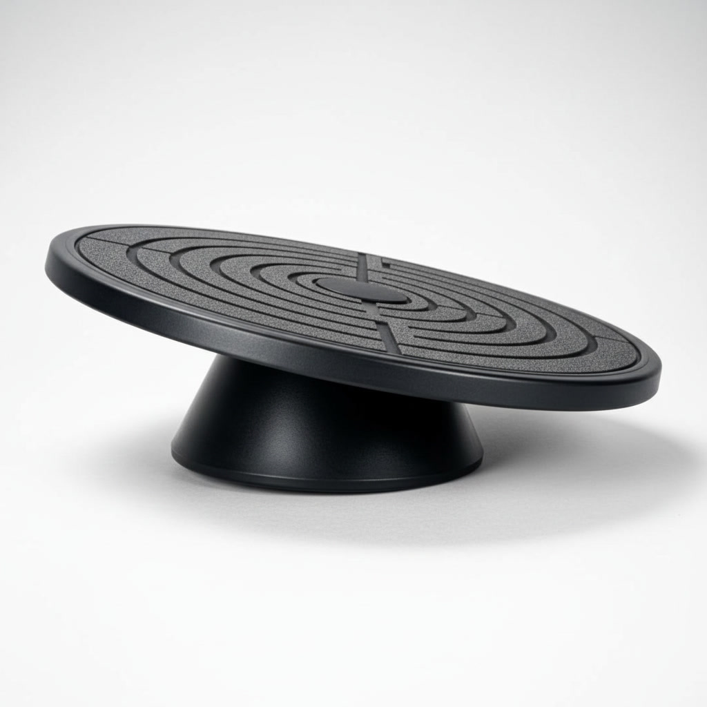 A balance board with a labyrinth on top of it